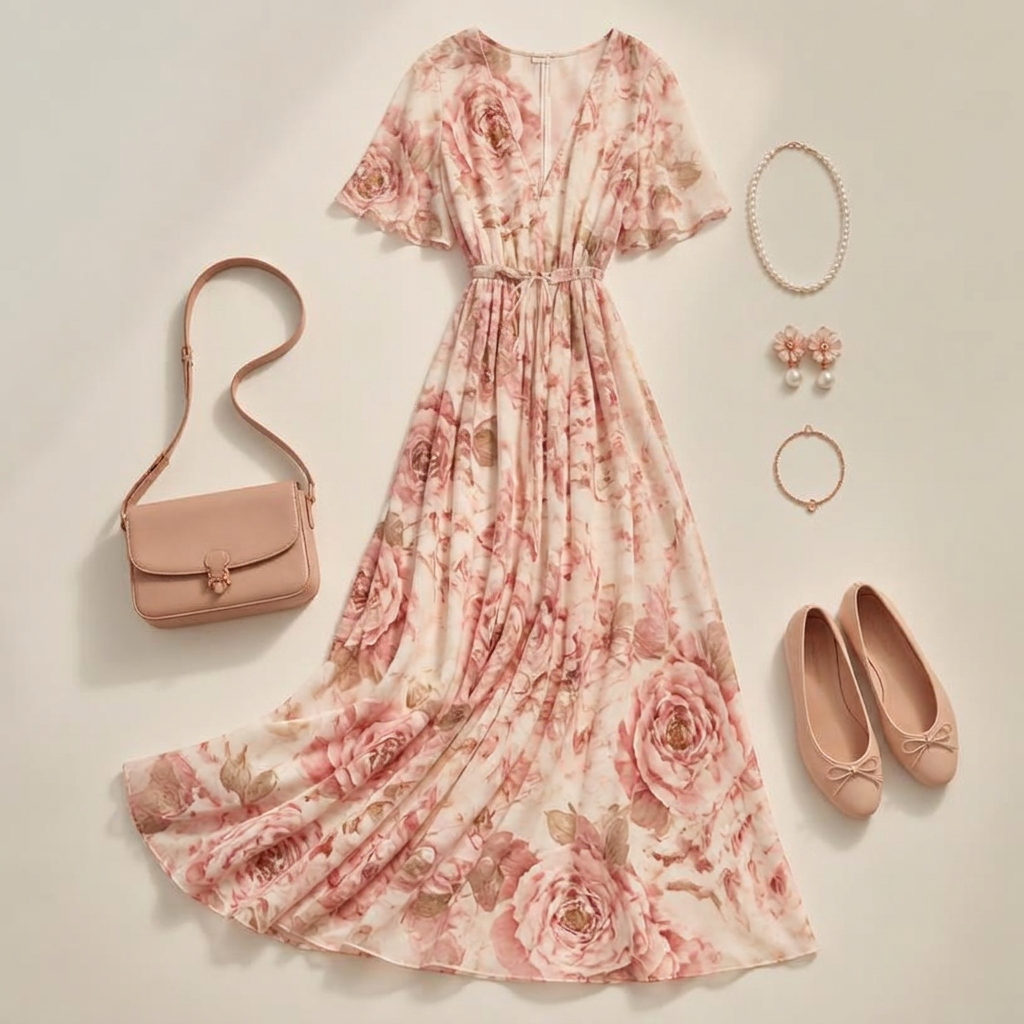 Look completo de estilo romântico